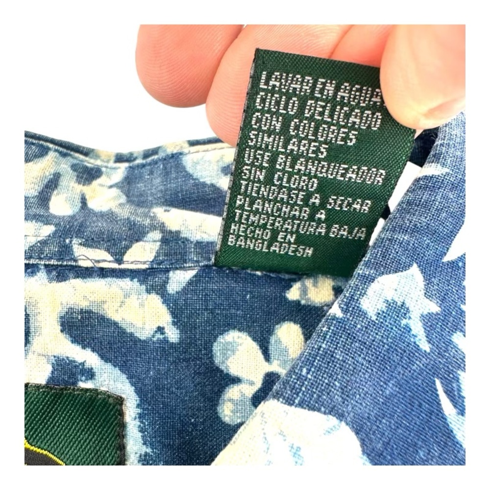 McGregor Men’s L Large VTG 80’s Cotton Blue SS Button Shirt Hawaiian‎ Vintage - Picture 4 of 12